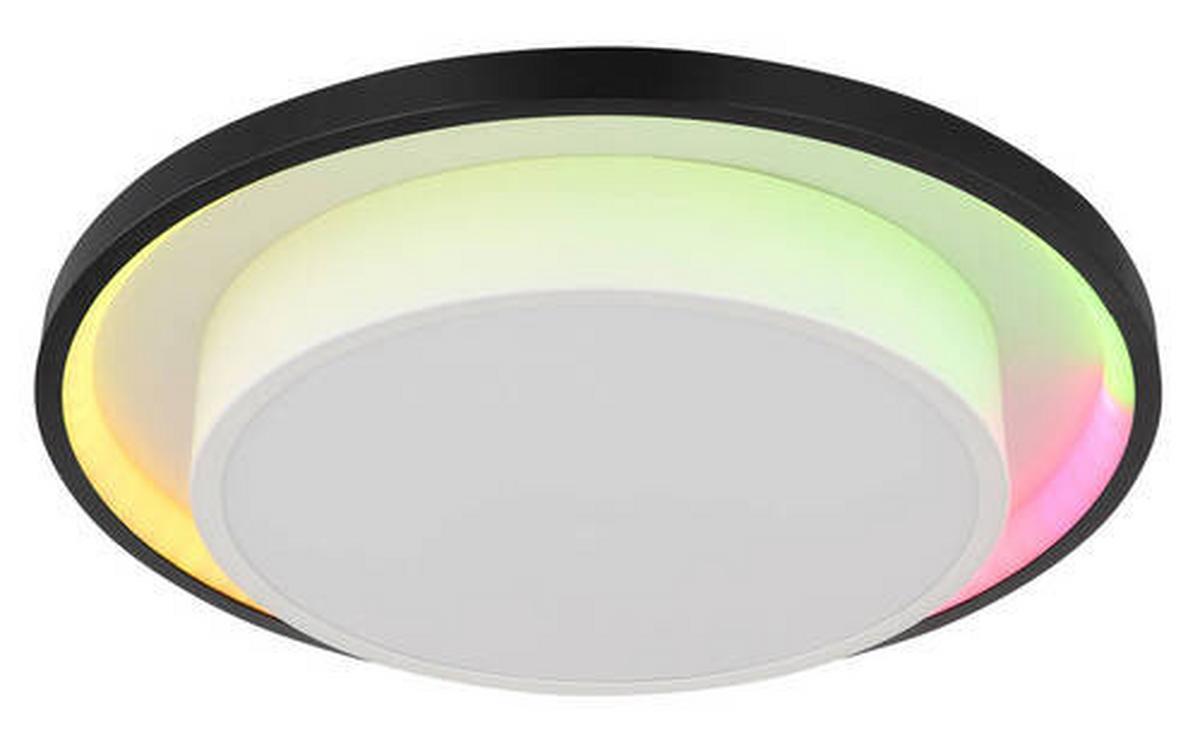 Led Mennyezeti Lámpa 41390-21 - fekete/opál, Design, műanyag/fém (39,5/5cm) - Globo
