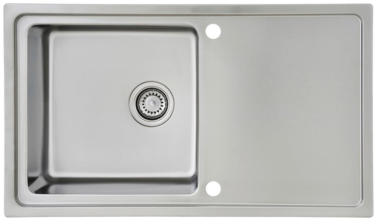 Spüle Respekta Edelstahl Bxt: 86x50 Cm - Edelstahlfarben, Trend, Metall (86/21/50cm) - Respekta