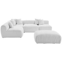 Ecksofa Bloom - Weiß, Trend, Textil (215/300cm) - Livetastic