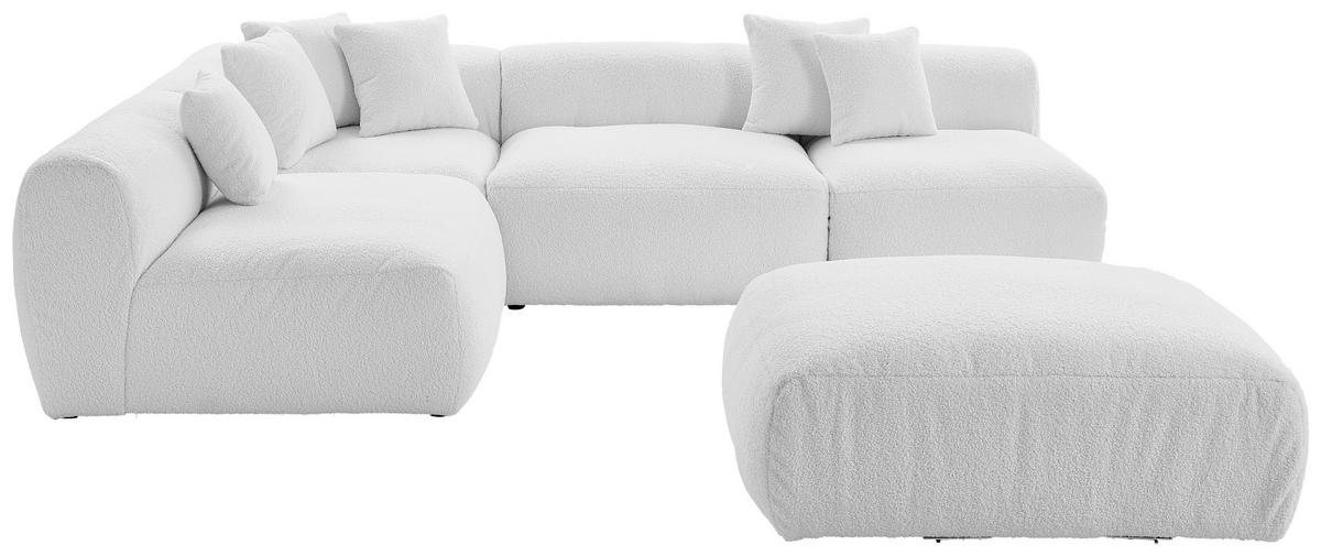 Ecksofa Bloom - Weiß, Trend, Textil (215/300cm) - Livetastic