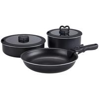 Pfannenset Marlou - Anthrazit/Schwarz, Basics, Glas/Metall - Luca Bessoni