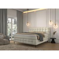 Boxspring- Ágy Scarlett 160/200cm - krémszínű, Konventionell, faalapú anyag/textil (160/200cm)