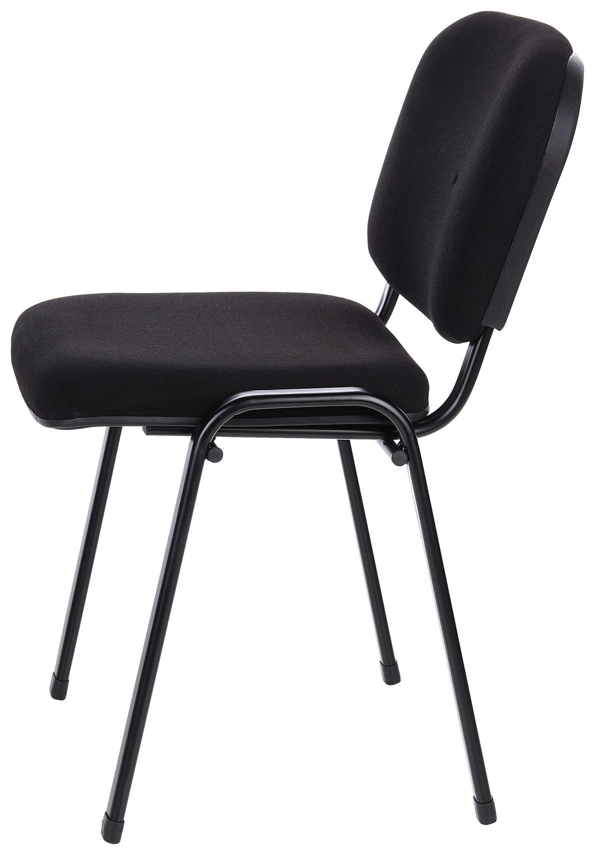 Besucherstuhl Xt 600 Sw Stapelbar Schwarz Bis 100 Kg - Schwarz, Basics, Textil/Metall (58/84/41cm) - MID.YOU