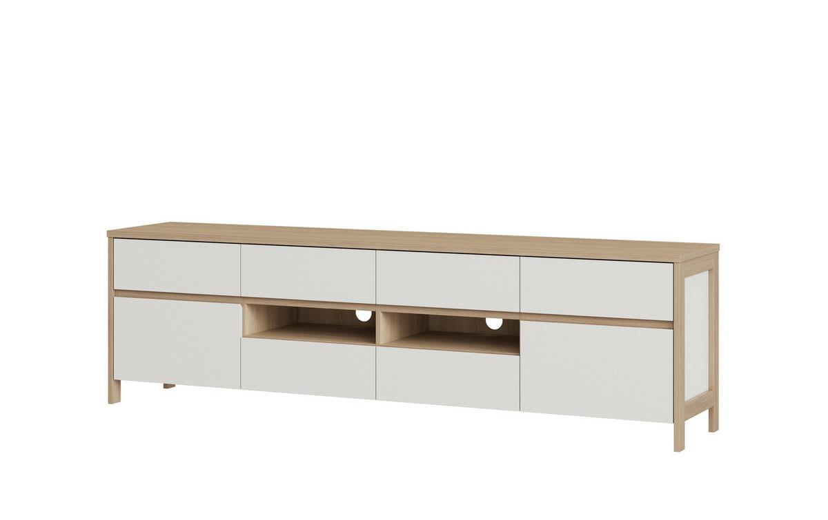 Lowboard Stranda Weiß/Eiche B: 193cm - Eichefarben/Weiß, Design, Holzwerkstoff (193/58/39cm) - MID.YOU