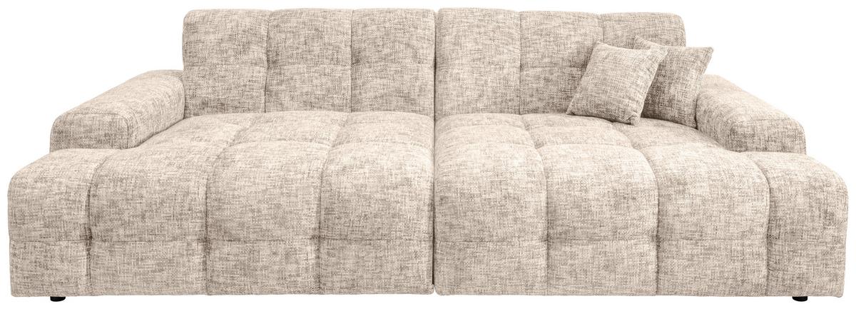 Bigsofa Bosco, Creme B: 304 cm - Creme/Schwarz, MODERN, Textil (304/87/155cm) - Livetastic