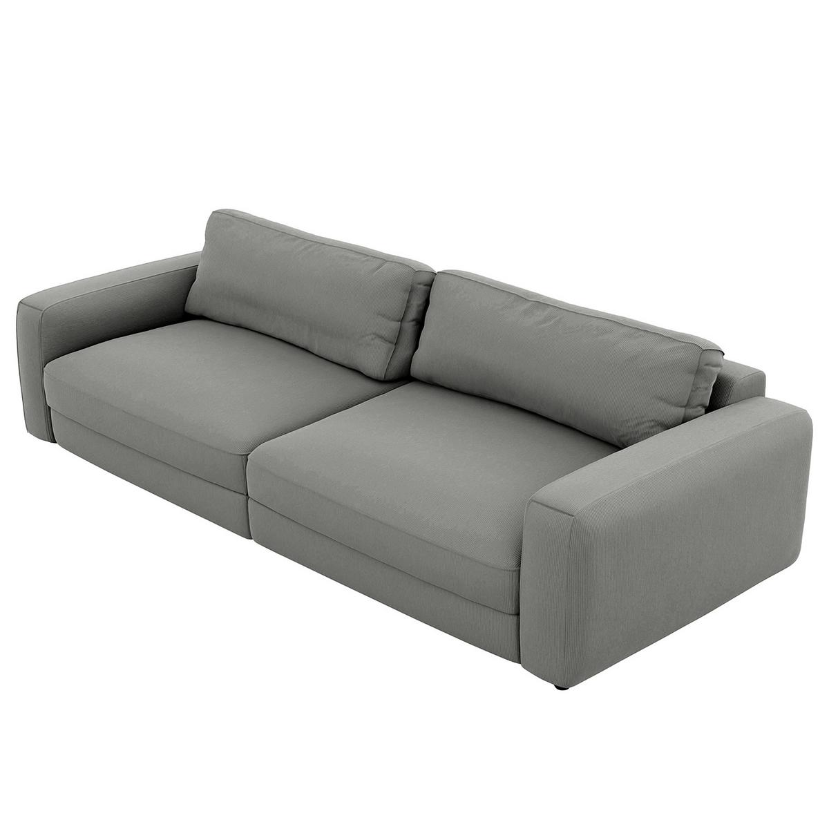 Bigsofa Bourbon, D. Grau B: 264 Cm - Dunkelgrau/Schwarz, MODERN, Textil (264/84/125cm) - Trendmanufaktur