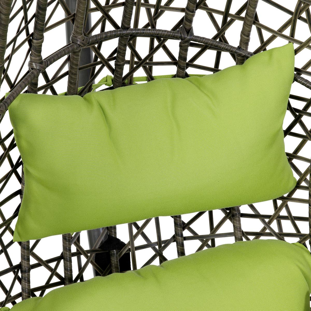 Hängesessel Mit Gestell Kuba Inkl. Sitz- Und Rückenkissen - Anthrazit/Braun, Basics, Kunststoff/Textil (103/208/103cm)