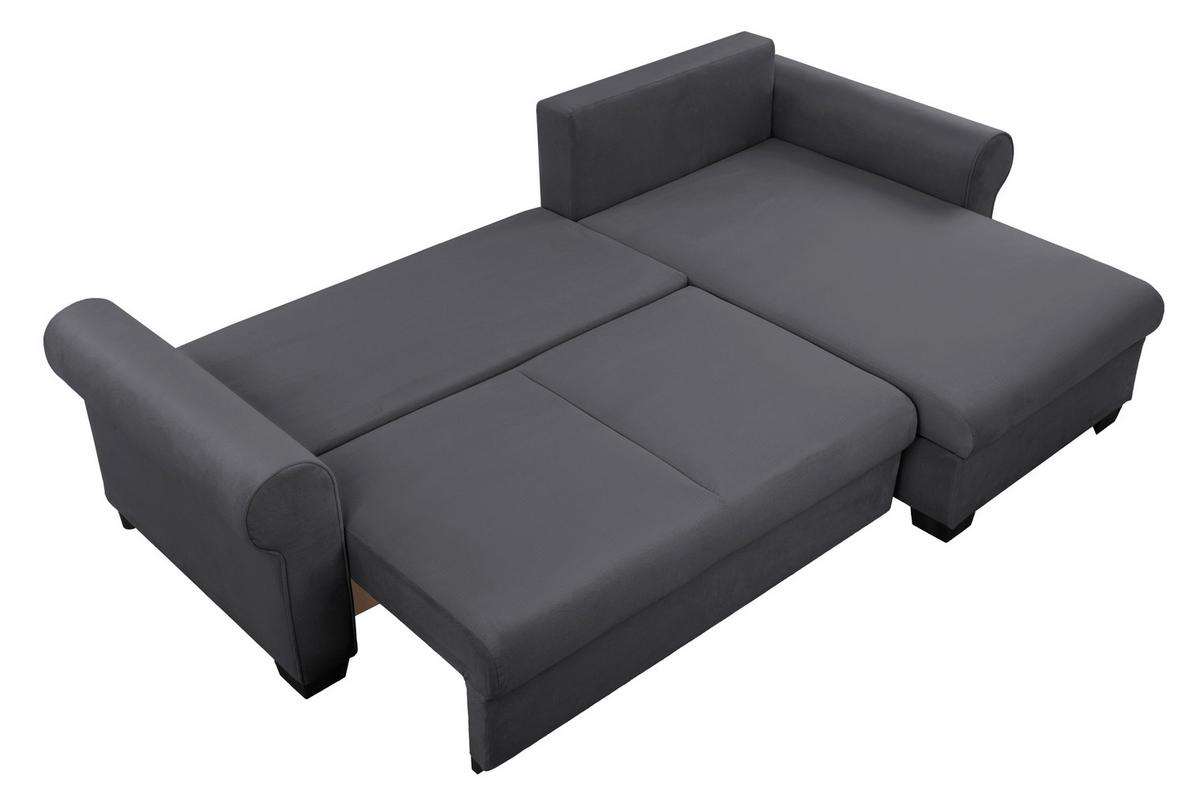 Ecksofa Arles Dunkelgrau 23. S: 266x161 Cm - Dunkelgrau/Buchefarben, Design, Textil (266/161cm) - MID.YOU