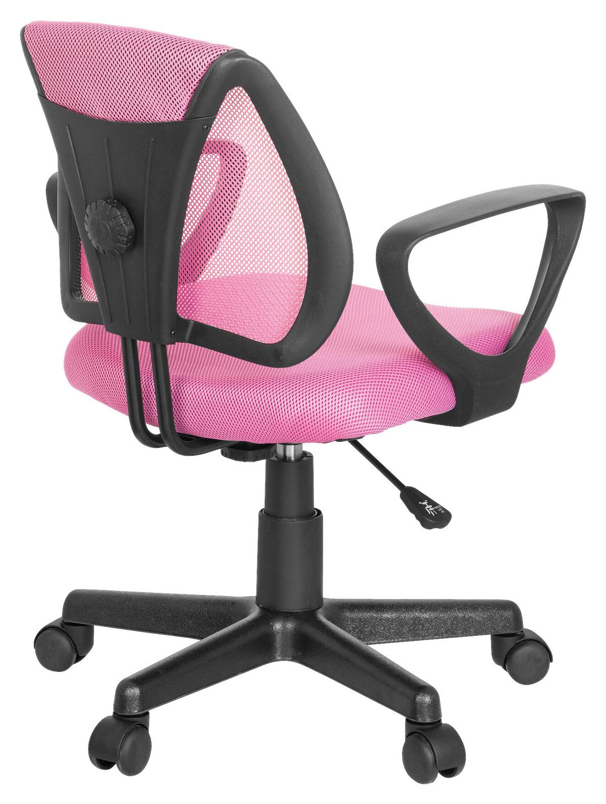 Jugenddrehstuhl Kiddy Cd mit Armstützen Pink Bis 60 Kg - Pink/Schwarz, Basics, Kunststoff (58/75-92/45cm) - MID.YOU