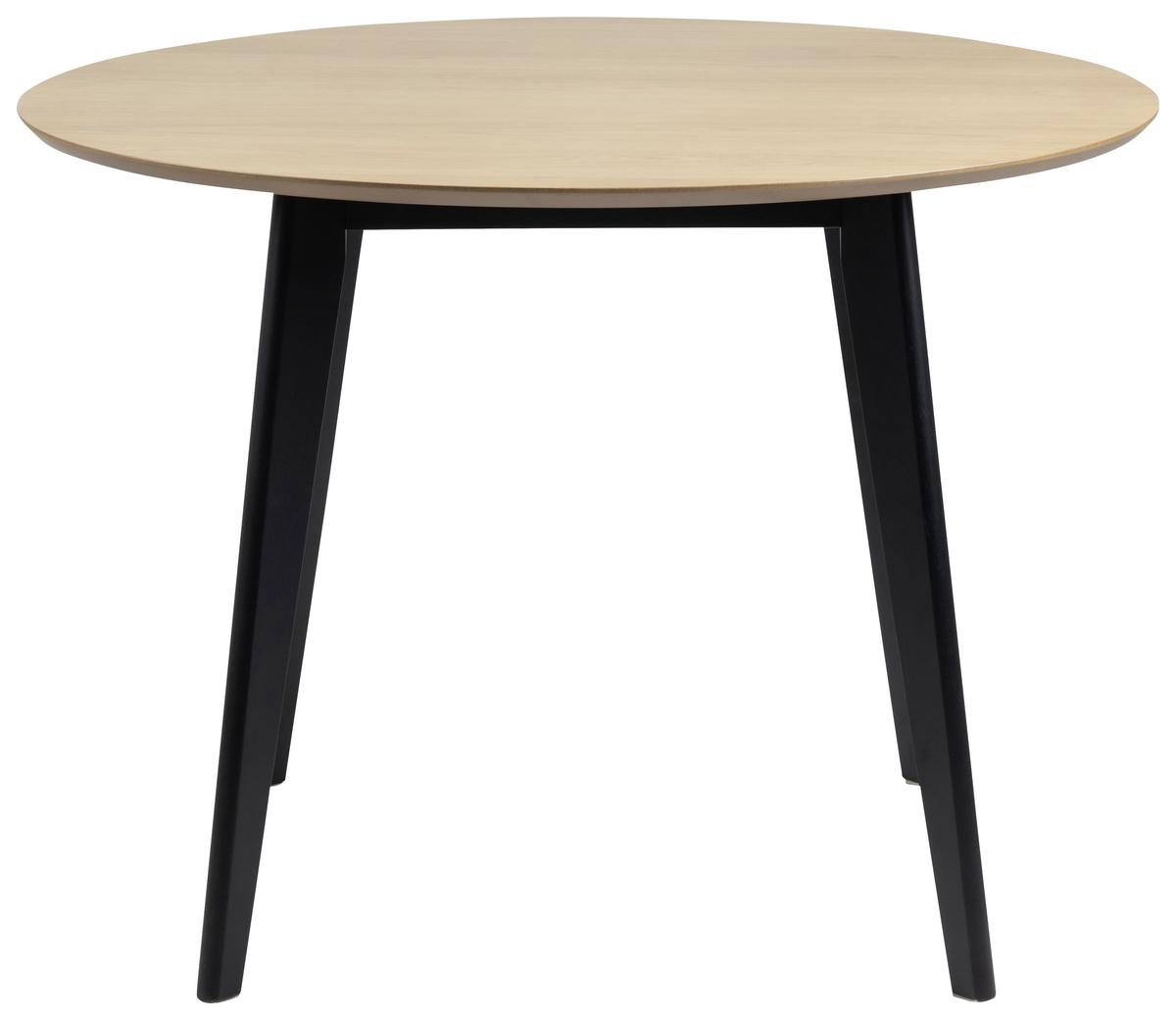 Esstisch Echtholz Roxby Ø 105 Cm Eiche/schwarz - Eichefarben/Schwarz, KONVENTIONELL, Holz (105/105/76cm) - MID.YOU