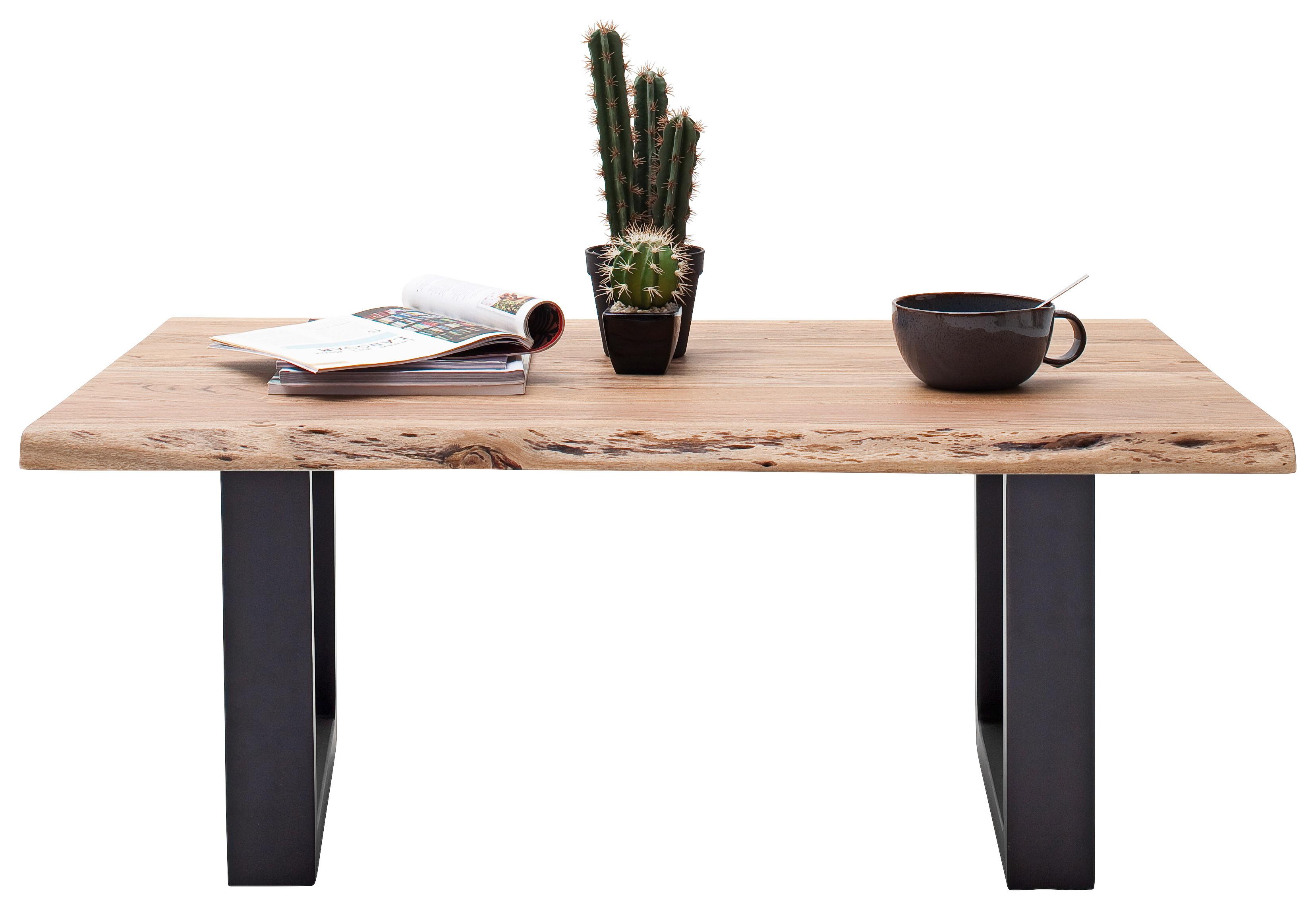 Couchtisch Holz Massiv Cartagena Akazie/Anthrazit - Anthrazit/Akaziefarben, MODERN, Holz/Metall (110/45/70cm)
