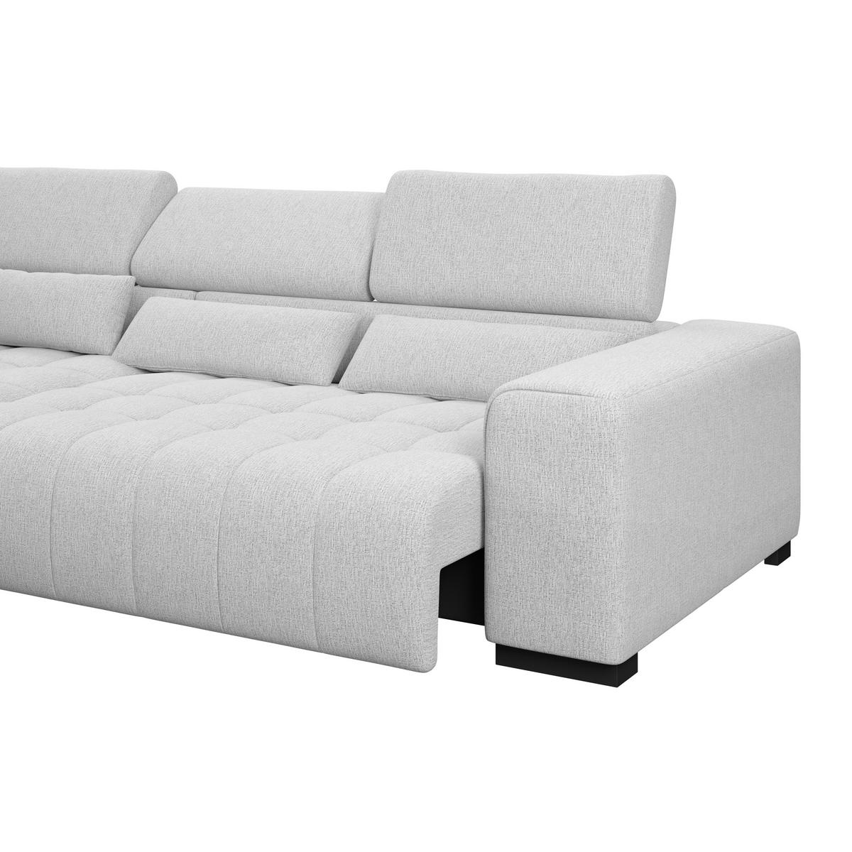 Ecksofa Matera Hellgrau S: 226x311cm - Hellgrau/Schwarz, Trend, Textil (226/311cm)