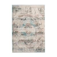 Webteppich Türkis/Taupe Anouk 80x150 cm - Türkis/Taupe, Design, Textil (80/150cm) - Kayoom