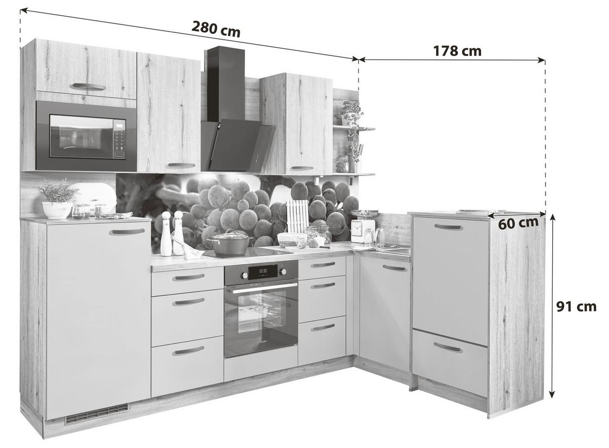 Eckküche Clean/plan - Basics, Holzwerkstoff (280/178cm) - Express