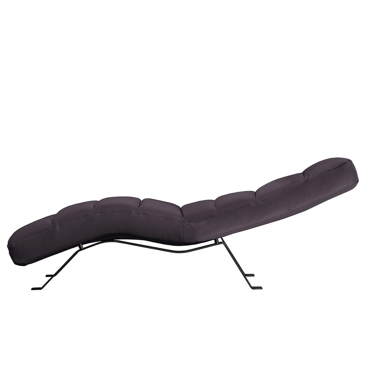 Relaxliege Swing Black Aubergine B: 65 Cm - Aubergine/Schwarz, Design, Leder (65/65-95/171cm) - Livetastic