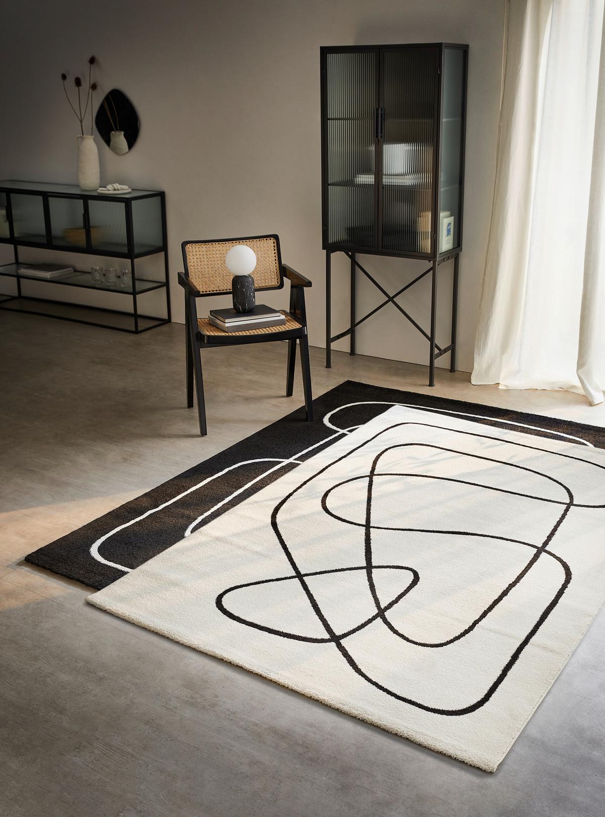 Webteppich Artist - Schwarz/Weiß, Design, Textil (133/200cm) - Esprit