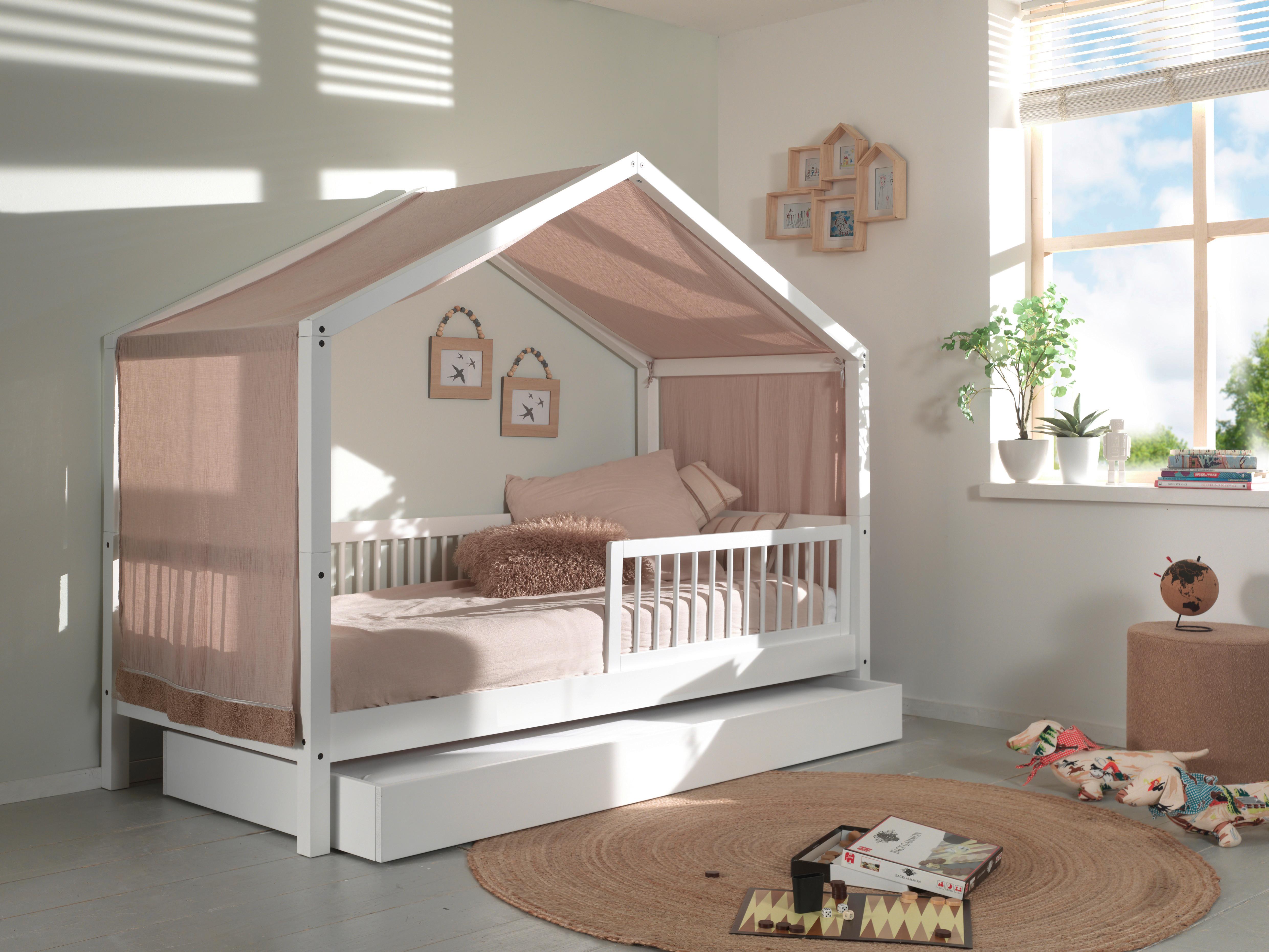 HAUSBETT Forrest Weiß 90x200cm - Weiß/Naturfarben, MODERN, Holz (90/200cm) - Vipack