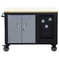 Werkstattwagen 10 Schubladen Schwarz/silberfarben B: 115 Cm - Silberfarben/Schwarz, Basics, Holz/Metall (115/88,6/74cm)