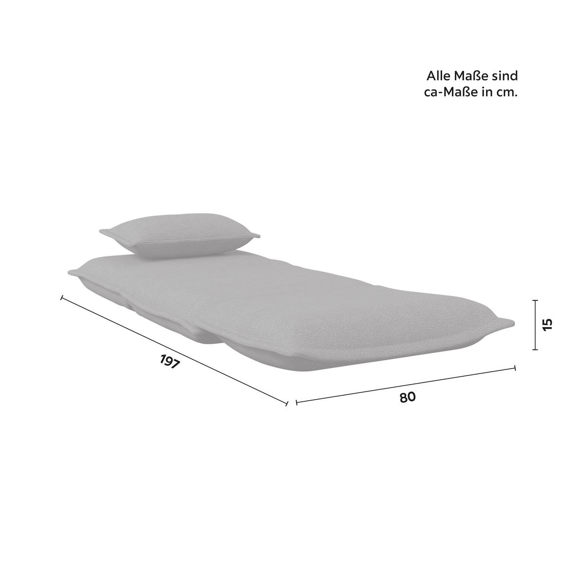 Rozkladacie kreslo TAMARA, tmavosivé buklé, max. 120 kg - tmavosivá, Modern, kov/textil (82/31/69cm) - Bessagi Home