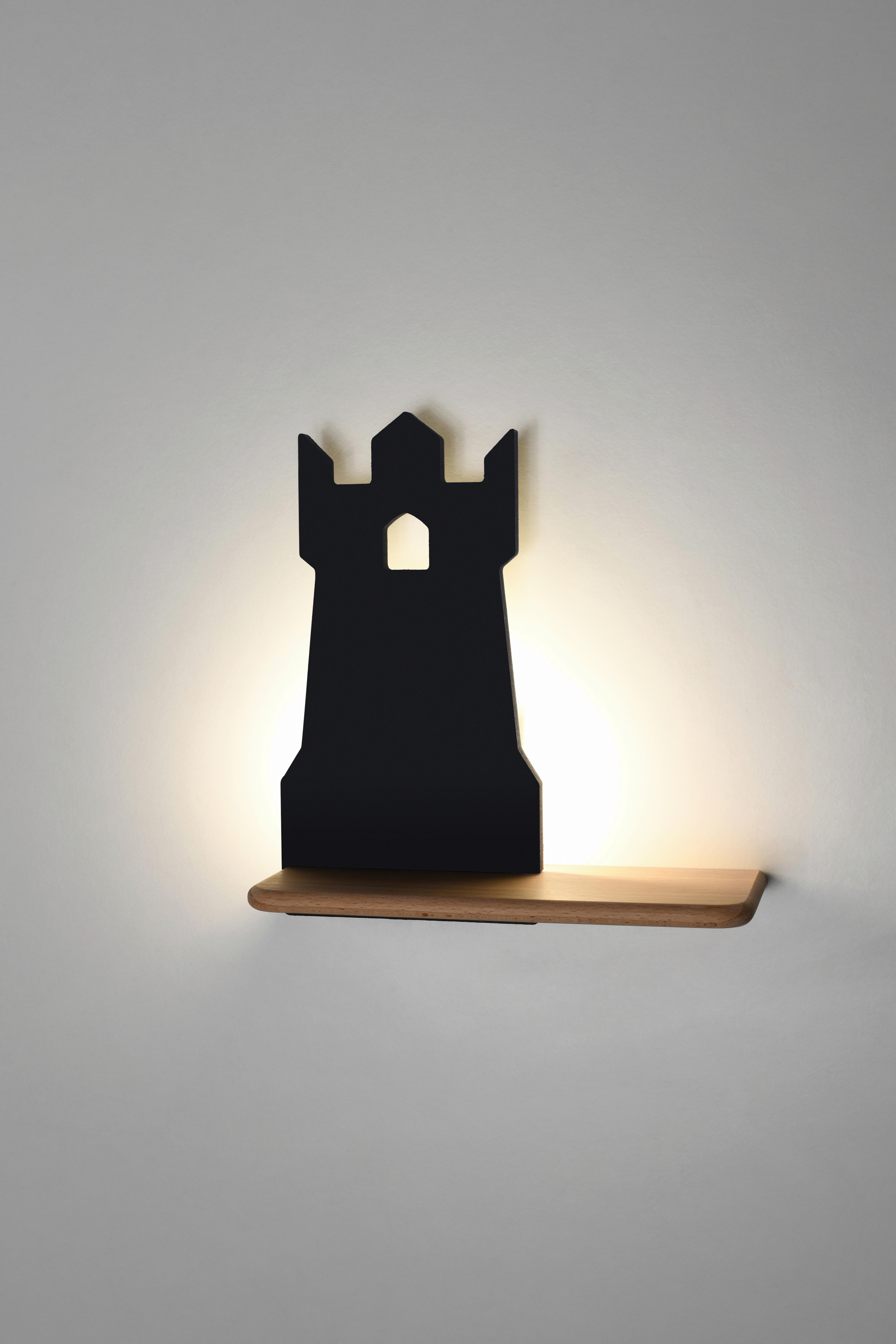 Kinderwandleuchte 21-84712 Tower - Schwarz, Basics, Holz/Holzwerkstoff (27/12/28.5cm)