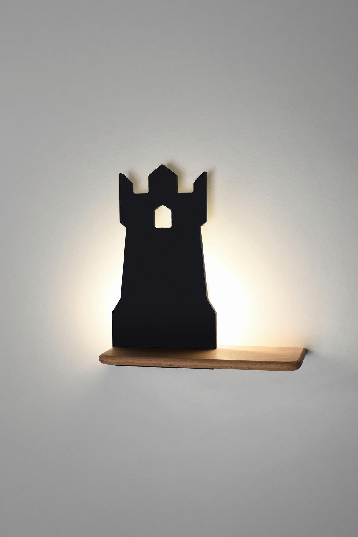 Kinderwandleuchte 21-84712 Tower - Schwarz, Basics, Holz/Holzwerkstoff (27/12/28.5cm)