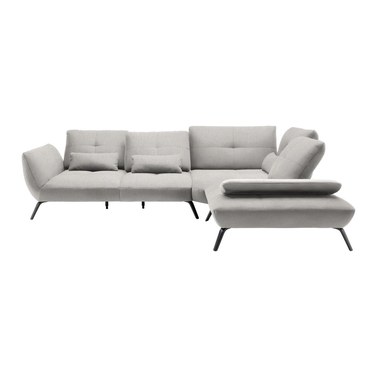 Rohová sedačka TRENDY, pravá, béžová - černá/béžová, Moderní, kov/kompozitní dřevo (310/93/250cm) - Premium Living