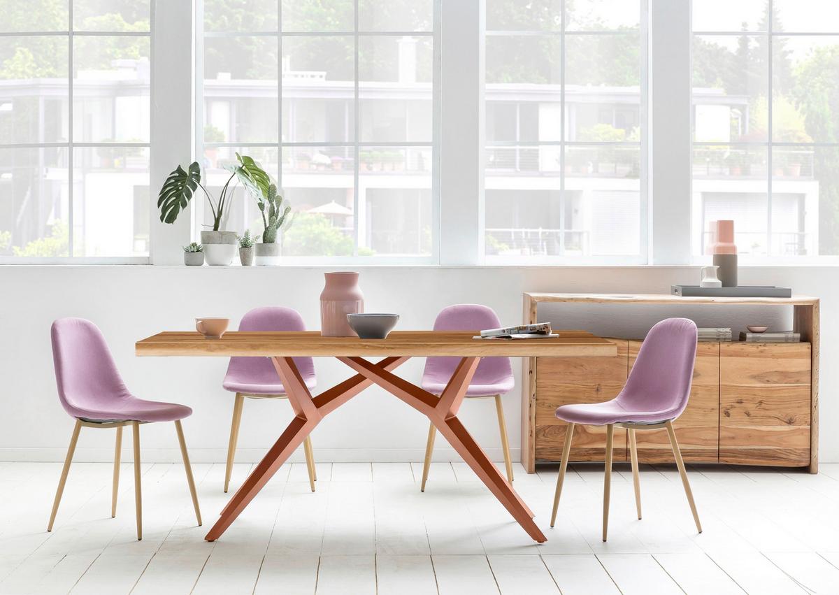 ESSTISCH Braun/Naturfarben L: 220cm - Braun/Naturfarben, MODERN, Holz/Metall (220/100/73cm) - MID.YOU