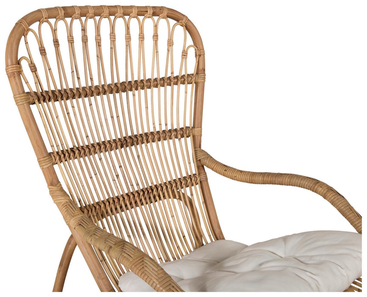 Loungesessel Ella - Braun/Weiß, KONVENTIONELL, Holz (66/95/131cm) - Gardenson