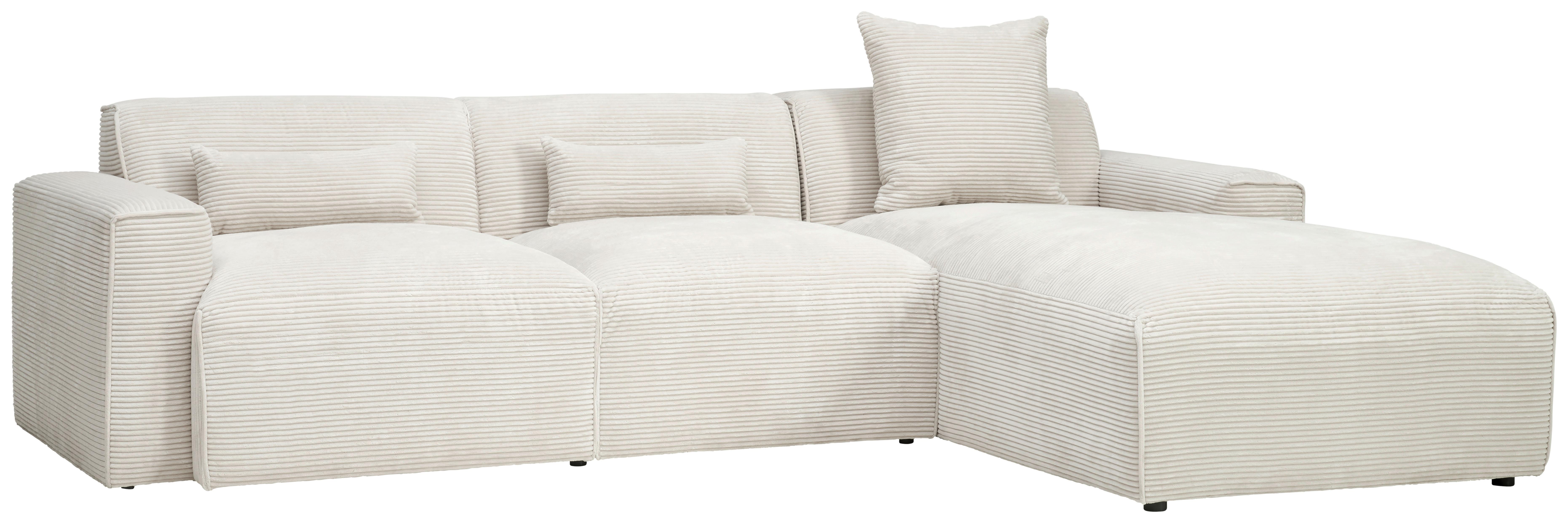 Ecksofa Pearl - Beige/Schwarz, Design, Textil (303/196cm) - Livetastic