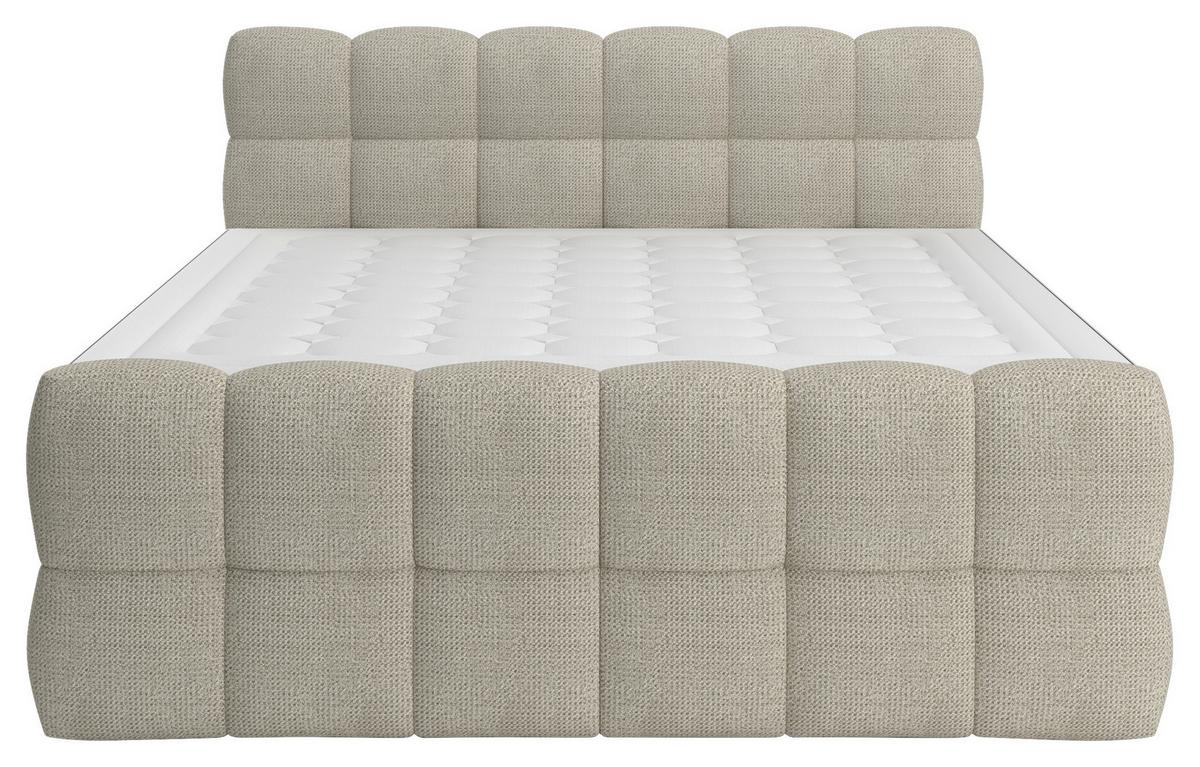 BOXSPRINGBETT inkl. Bettkasten 160x200 - Hellgrau/Schwarz, Trend, Holz/Holzwerkstoff (160/200cm) - Sembella