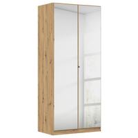 Kleiderschrank Reflect inkl. Inneneinteilung, 2 Körbe - Silberfarben/Eiche Artisan, MODERN, Holzwerkstoff (91/210/54cm)