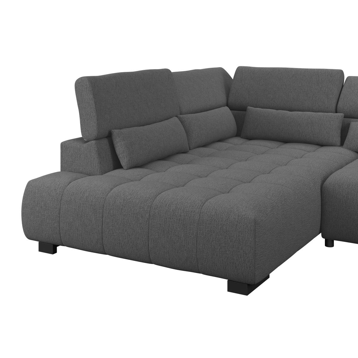 Ecksofa Matera Anthrazit S: 226x311cm - Anthrazit/Schwarz, Trend, Textil (226/311cm)