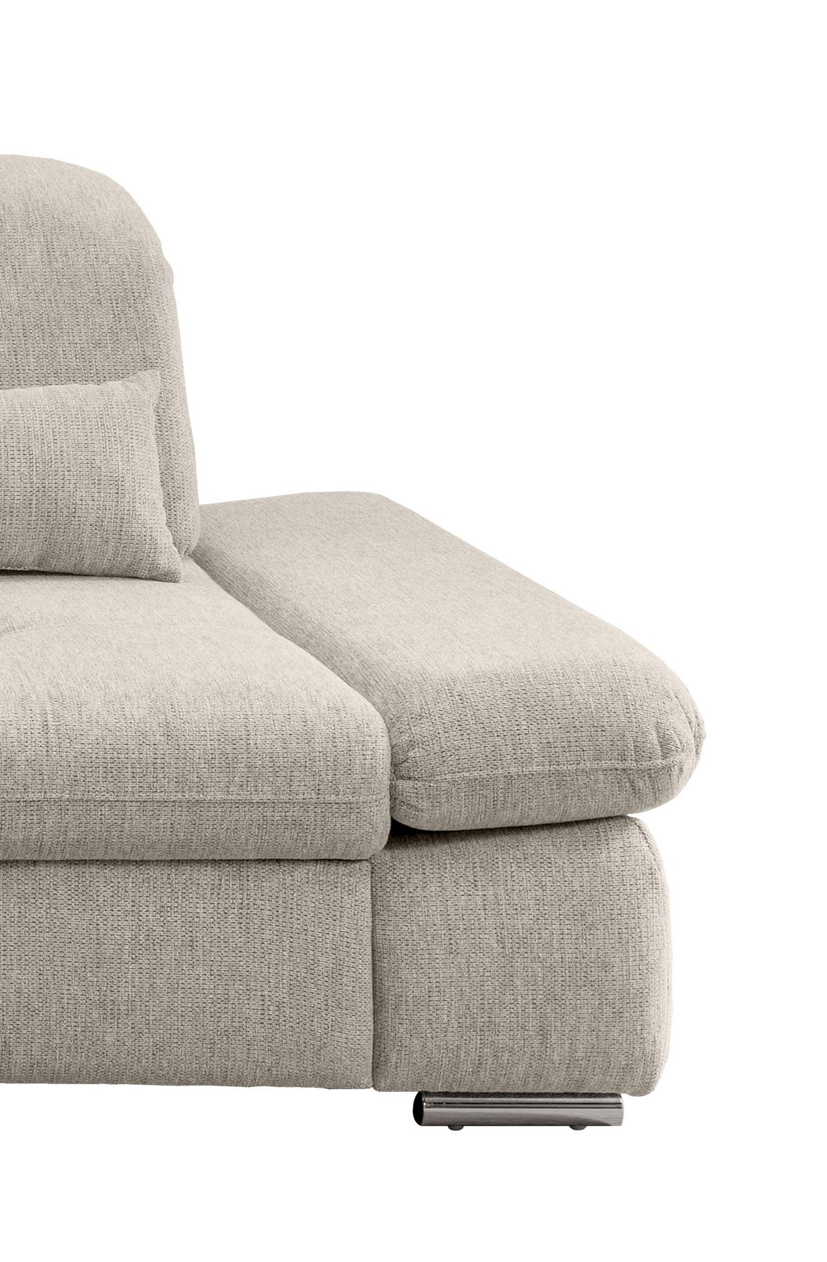 Ecksofa Dalida Beige S: 254x280 Cm - Chromfarben/Beige, Design, Textil (254/280cm) - Livetastic