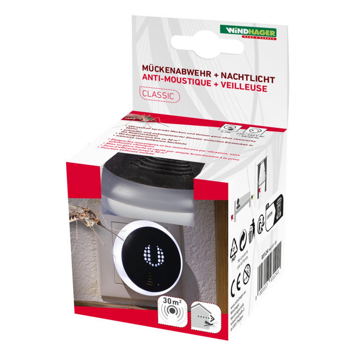 Mückenabwehr + Nachtlicht Classic - Schwarz/Weiß, Basics (7/6,5/7cm)