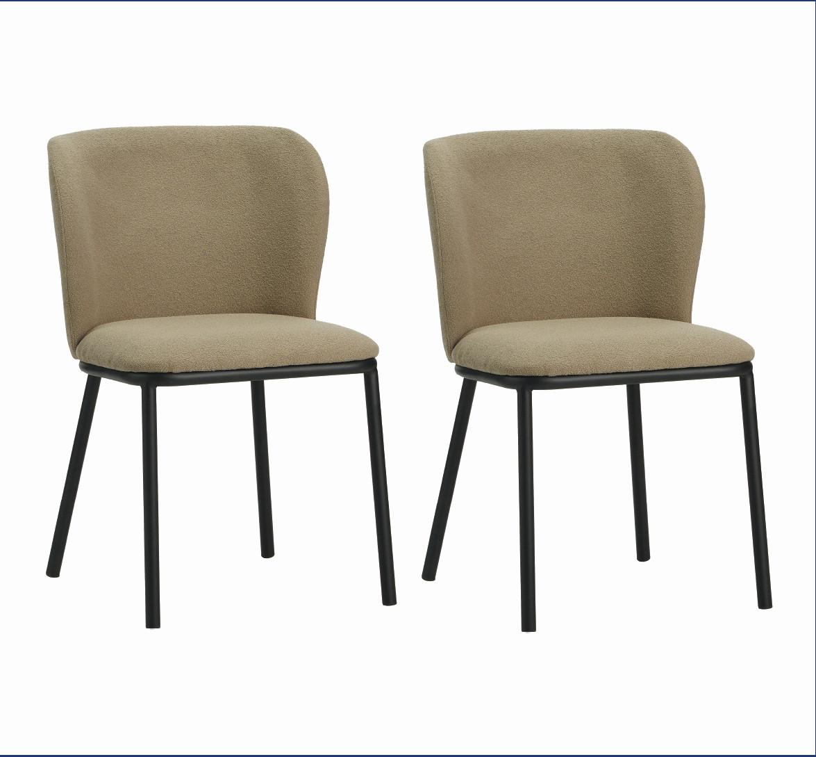 Stuhl-Set Bourges Taupe B: 52 cm - Taupe/Schwarz, MODERN, Textil/Metall (52/80/44cm) - MID.YOU