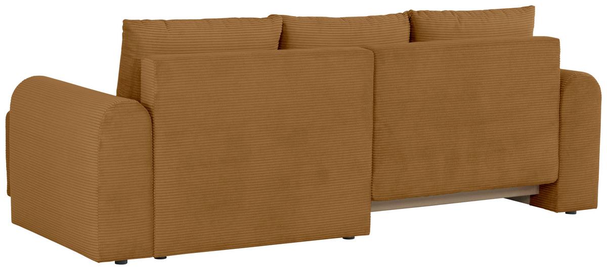 Ecksofa Joni Geld S: 250 cm - Braun, Design, Textil (250/151cm) - MID.YOU
