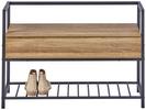 Garderobenbank Shoeplace B: 90 cm Ablage + Klappe Eiche - Eichefarben/Anthrazit, Basics, Holzwerkstoff/Metall (90/61/39cm) - MID.YOU