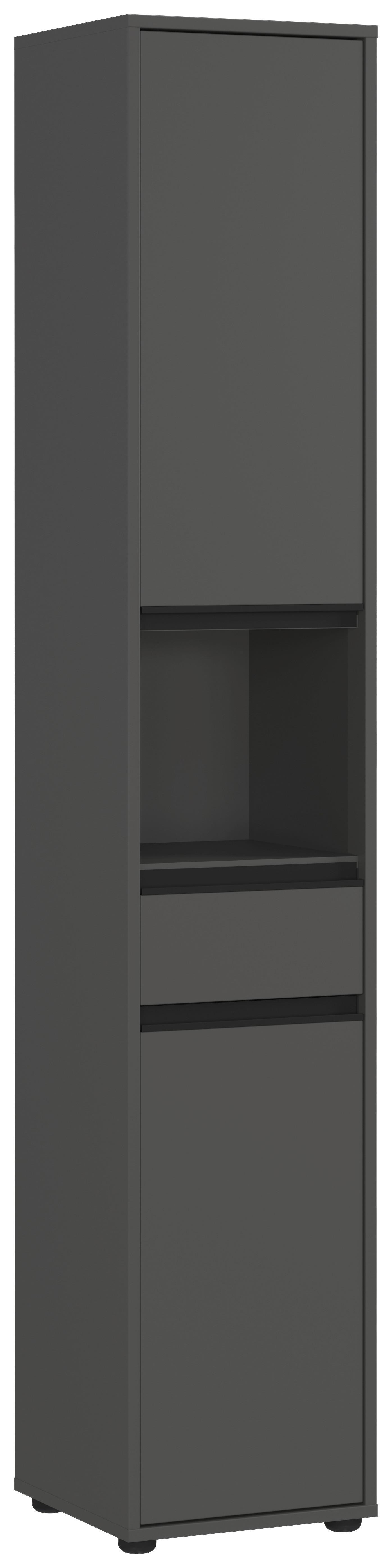 Hochschrank Gw-Lemont Graphitfarben - Schwarz/Graphitfarben, MODERN, Holzwerkstoff (33/181/34cm) - Germania