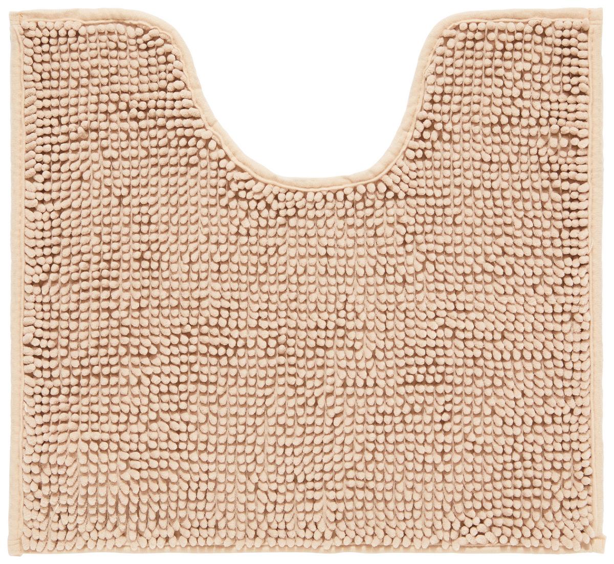 Wc-vorleger Mit Ausschnitt Anke Beige 45x50 Cm Waschbar - Beige, MODERN, Textil (45/50cm) - Luca Bessoni