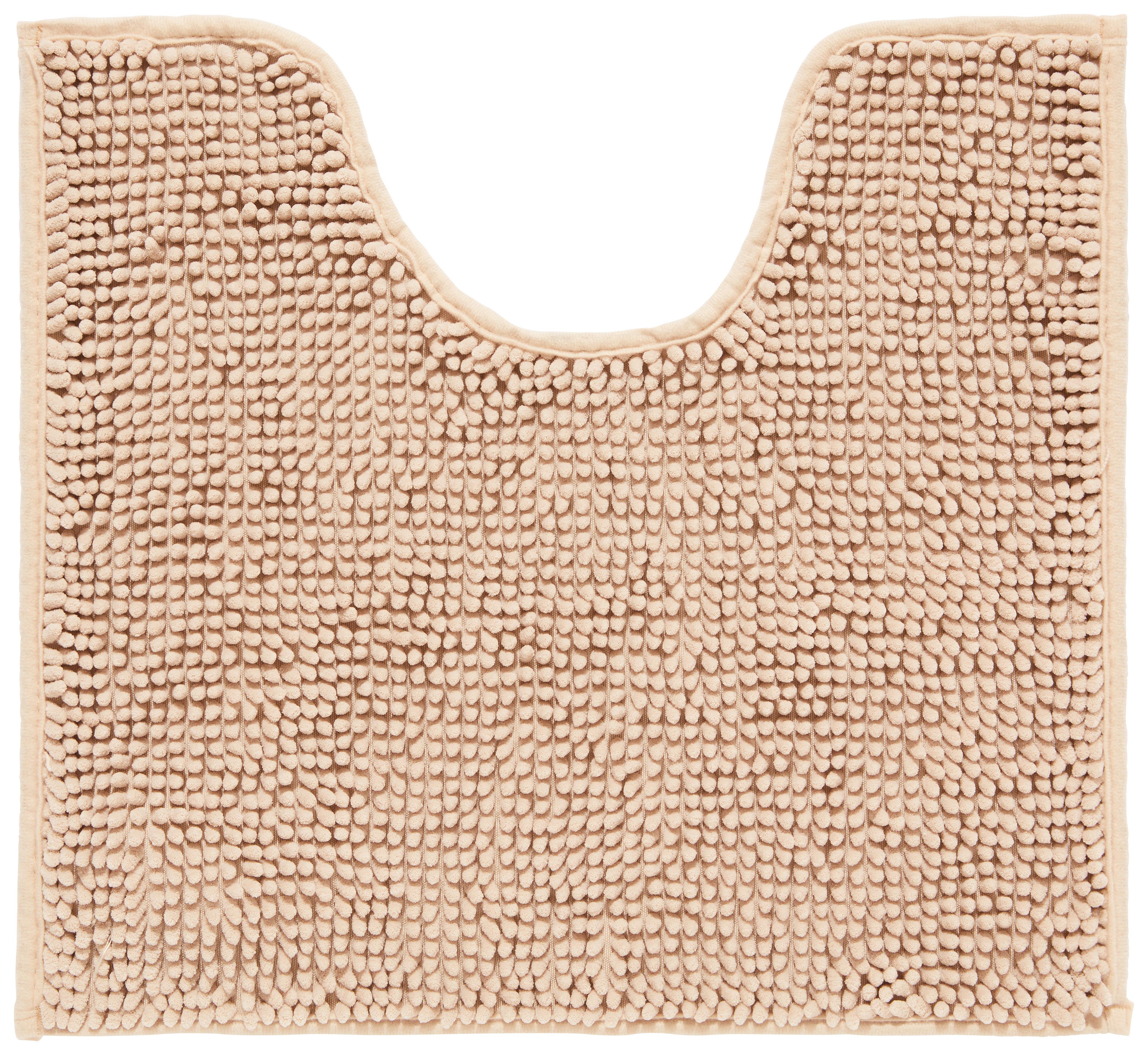 WC-Vorleger mit Ausschnitt Anke Beige 45x50 cm Waschbar