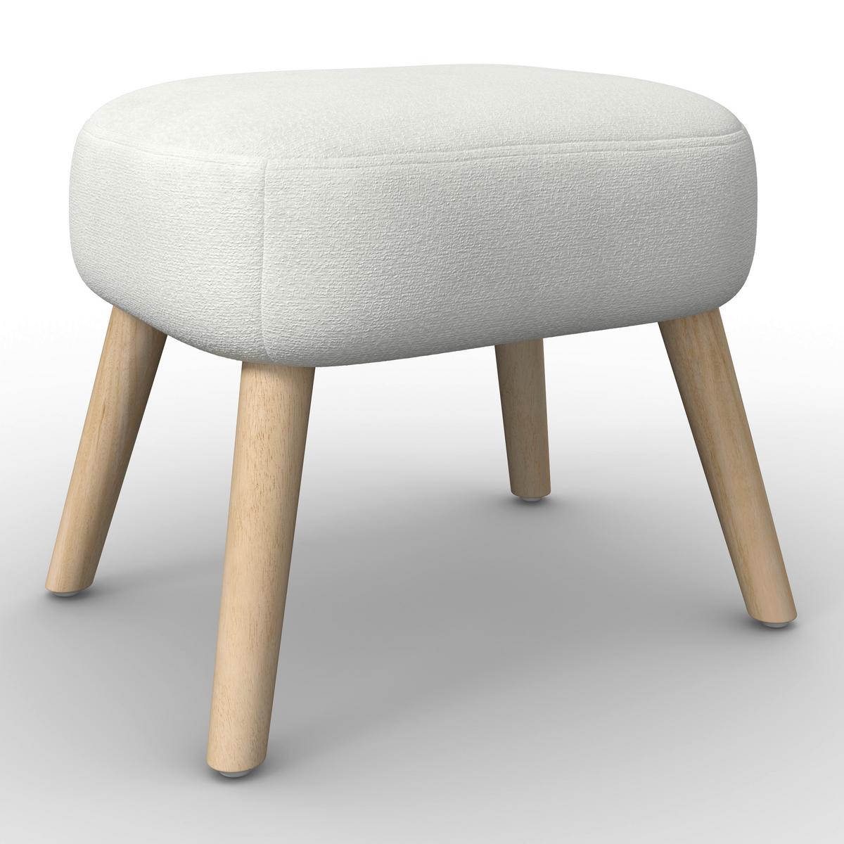 Relaxační křeslo SONJA, bílá žinylka, max.140 kg - bílá/přírodní barvy, Moderní, dřevo/textil (71/69/68cm) - Bessagi Home