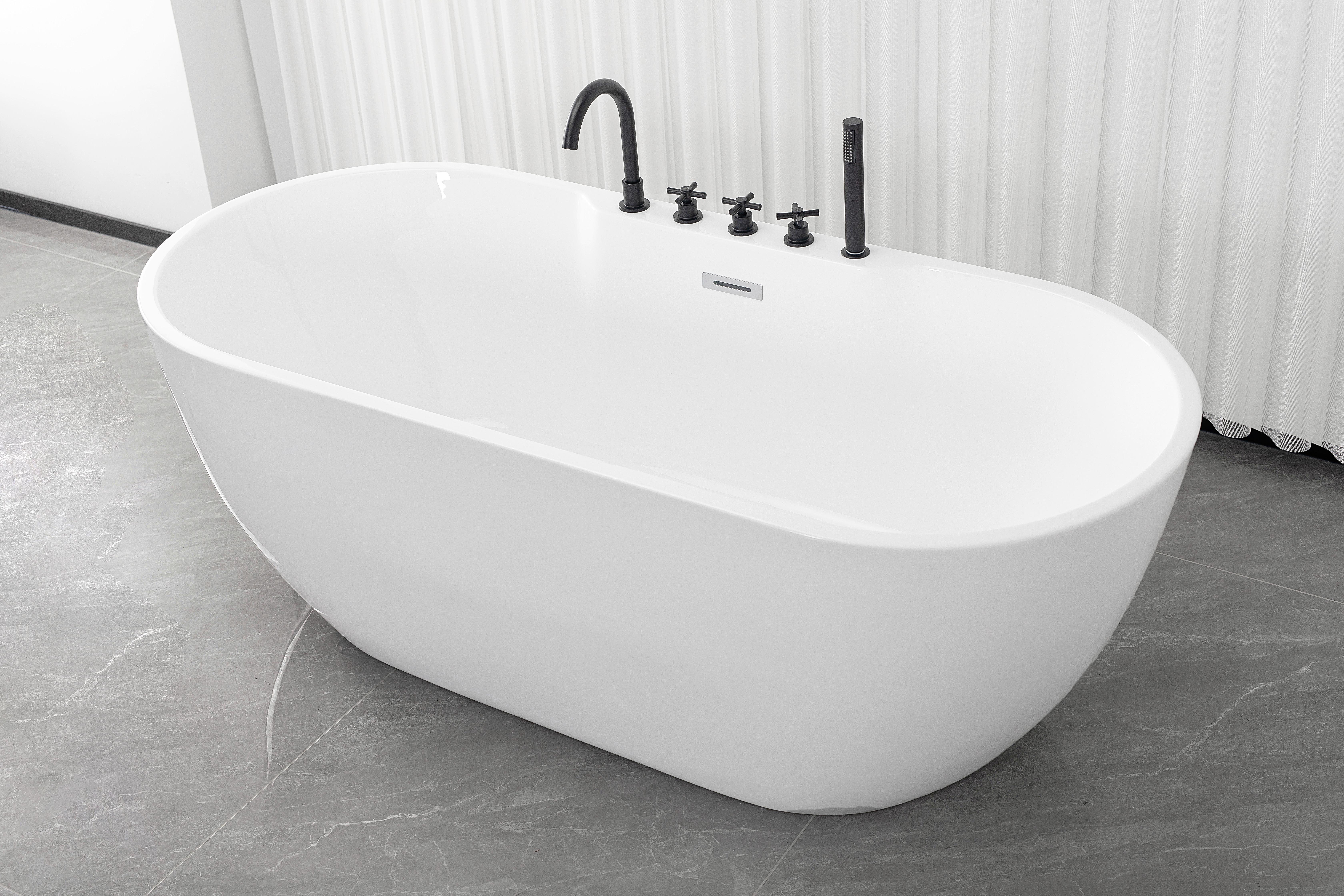 Badewanne Freistehende Badewanne Aruba - Weiß, KONVENTIONELL, Kunststoff (170/75/58cm) - Sanotechnik