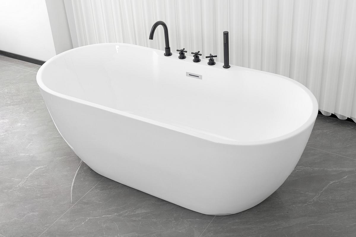 Badewanne Freistehende Badewanne Aruba - Weiß, KONVENTIONELL, Kunststoff (170/75/58cm) - Sanotechnik