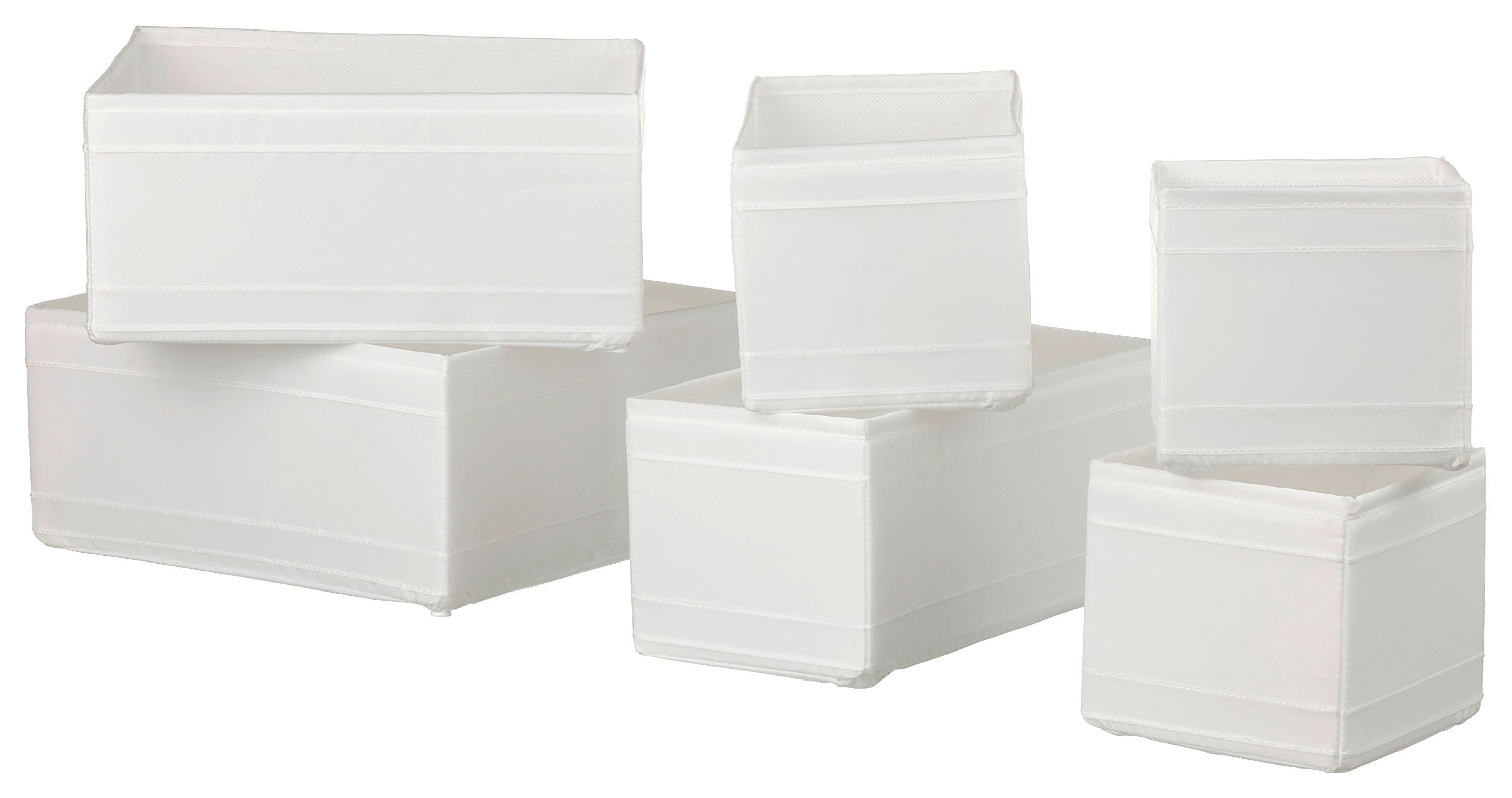 Sada úložných boxov INSIDE -EXT- - biela, Konventionell, textil/plast - Mömax