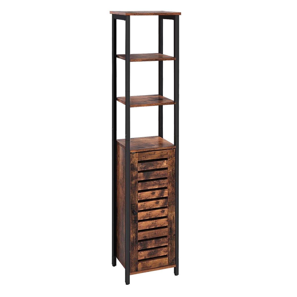 REGÁL RUSTIKAL - černá/hnědá, Trend, kov/kompozitní dřevo (37/167/30cm) - Boxxx