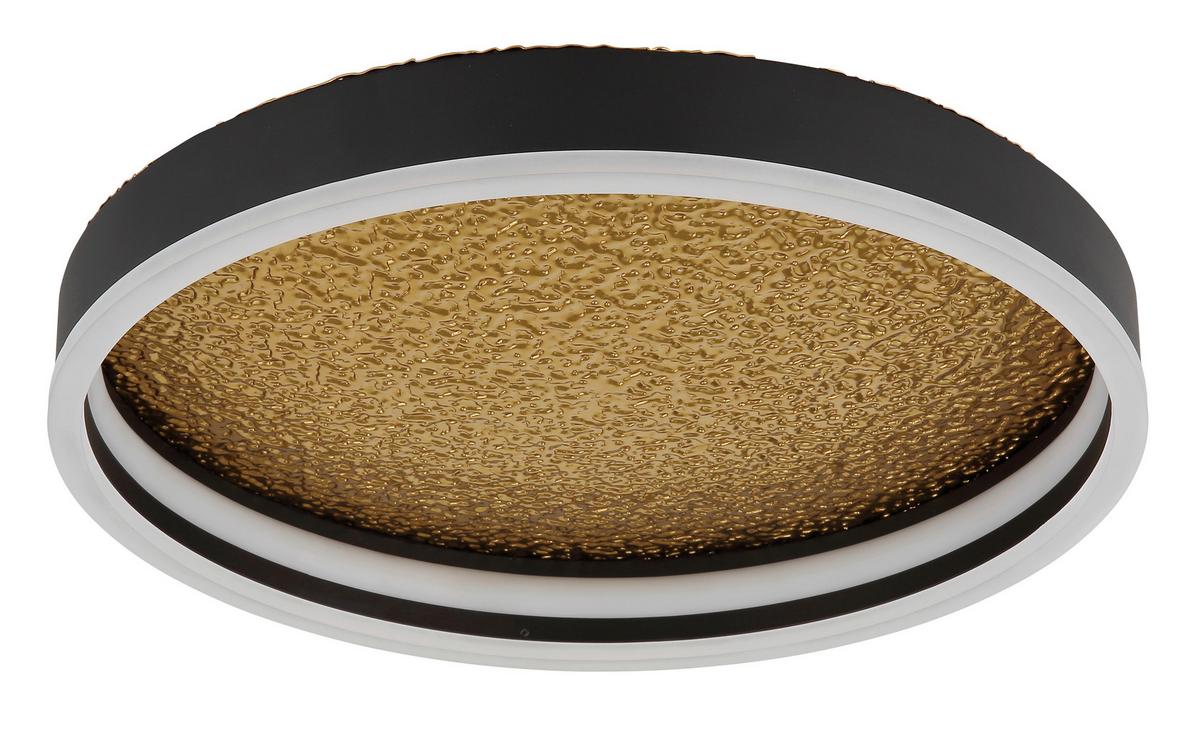 Led-deckenleuchte Hedi Schwarz Weiß Goldfarben D:40cm - Goldfarben/Schwarz, Design, Kunststoff/Metall (40/8cm) - Globo