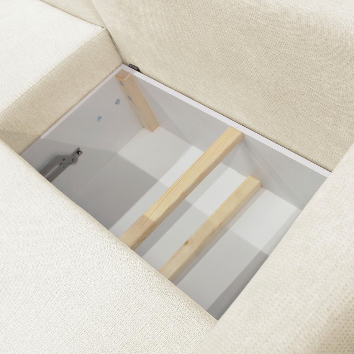 Ecksofa Vivaldi Creme S: 201x240 Cm - Creme/Schwarz, Design, Textil (201/240cm) - MID.YOU