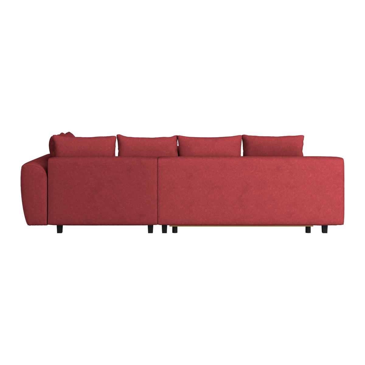 Ecksofa Mendoza - Rot/Schwarz, Design, Textil (309/197cm) - Ondega