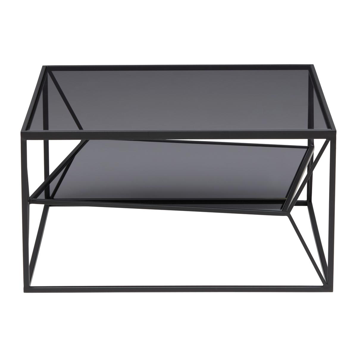 KONFERENČNÍ STOLEK ANGEL - šedá/černá, Moderní, kov/sklo (70/70/38cm) - Premium Living