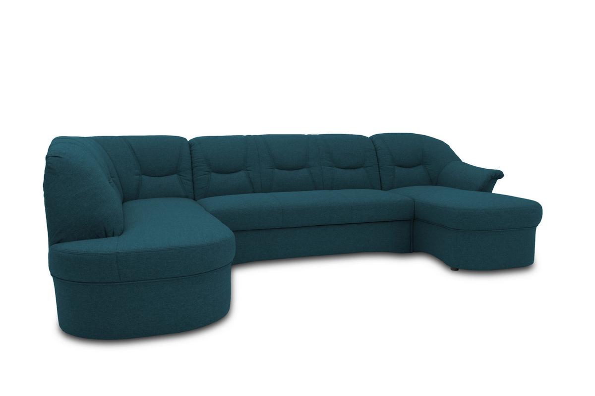 Wohnlandschaft Sarafina Dunkelblau - Schwarz/Dunkelblau, KONVENTIONELL, Textil (180/295/146cm) - MID.YOU